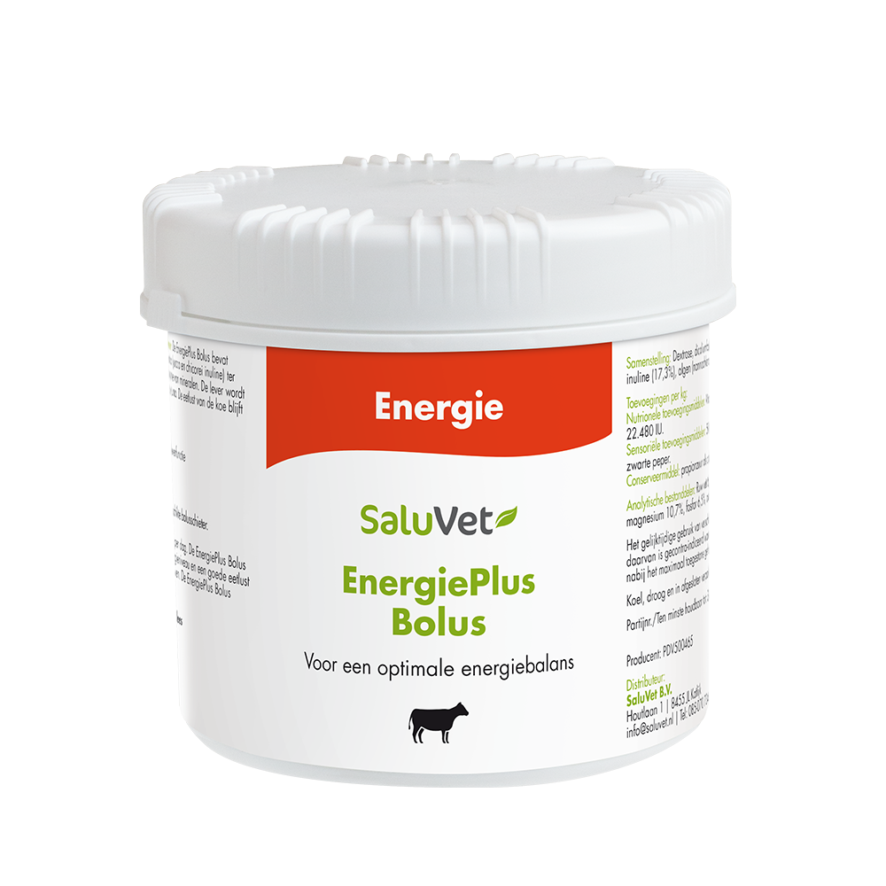EnergiePlus Bolus: snel herstel van de energiebalans bij koeien. Krachtige oppepper met goed opneembare energie en prebiotica!